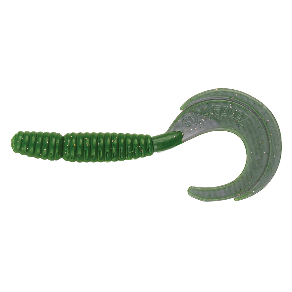 Silikona māneklis ZanderBaits Moon Tail 2.4'/1.8' Green LOX UV