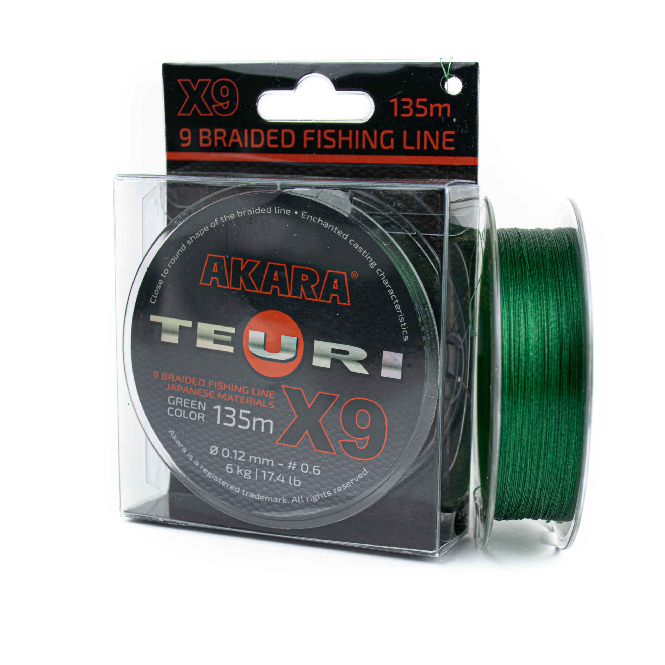 Aukla AKARA "Teuri X9 Green 135" 0.12mm, 6kg