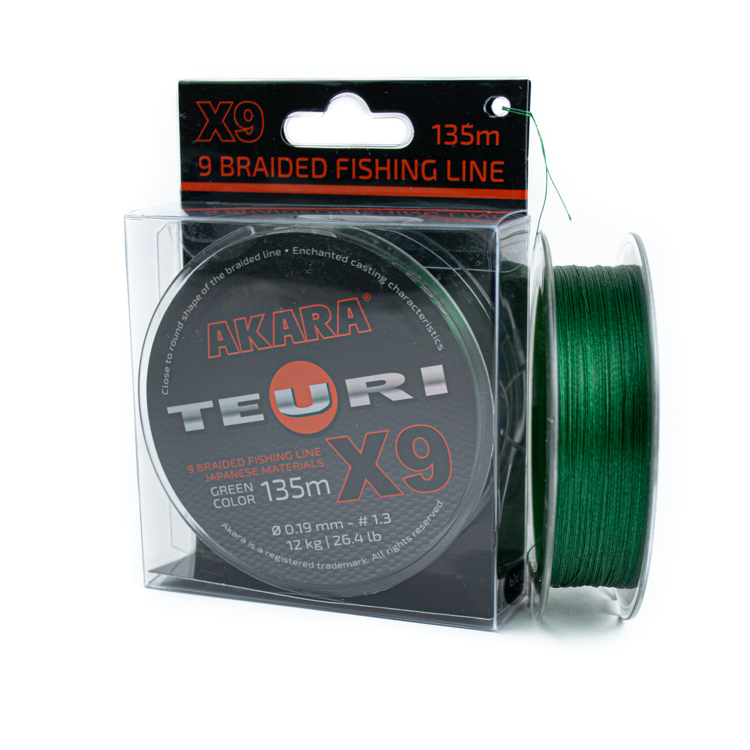 Aukla AKARA "Teuri X9 Green 135" 0.190mm, 12kg