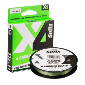 Pītā aukla Sufix X4 Carrier Braid 150m Lo Vis Green - 0.165mm