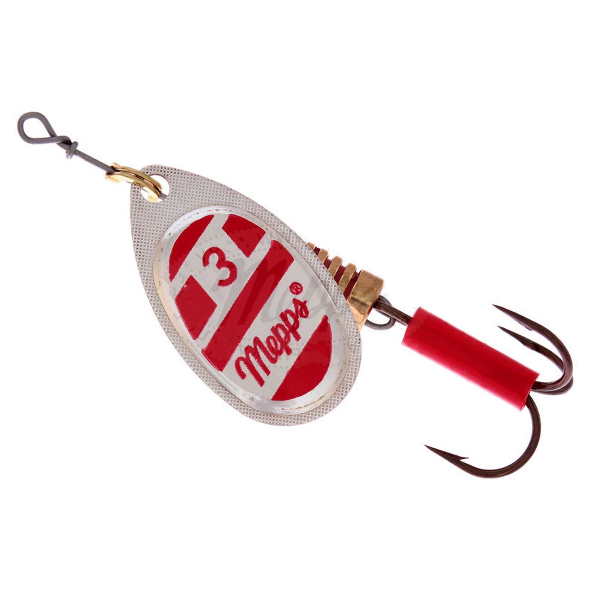Vizulis rotiņš blisterī Mepps AGLIA Blanc Rouge #3 - Silver