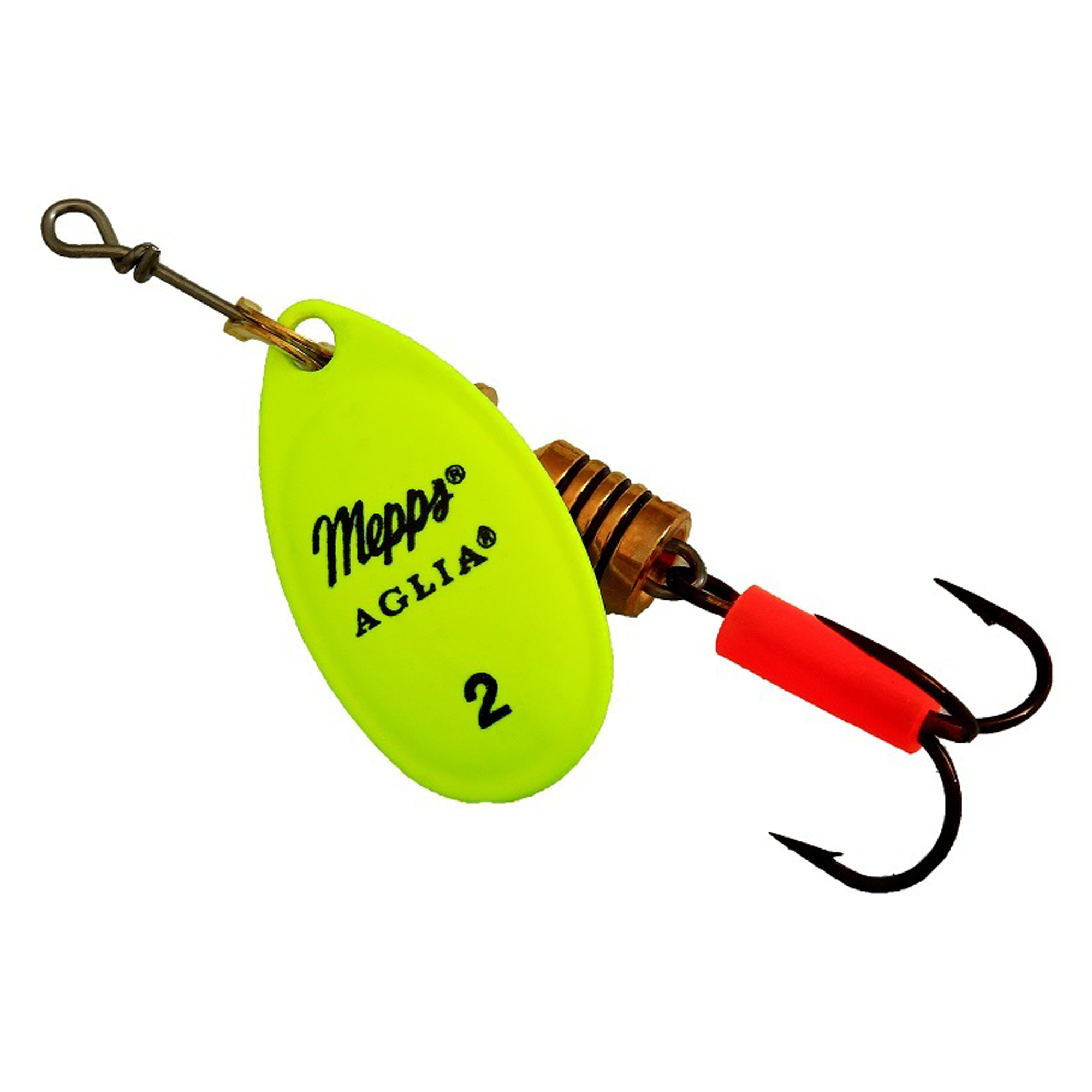 Vizulis rotiņš blisterī Mepps AGLIA Fluo #2 - Chartreuse
