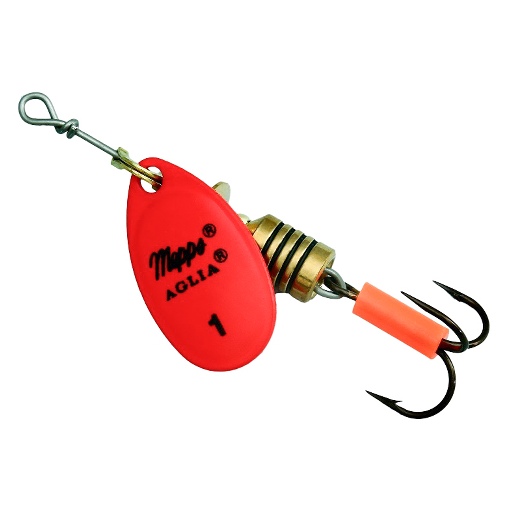 Vizulis rotiņš blisterī Mepps AGLIA Fluo #1 - Red