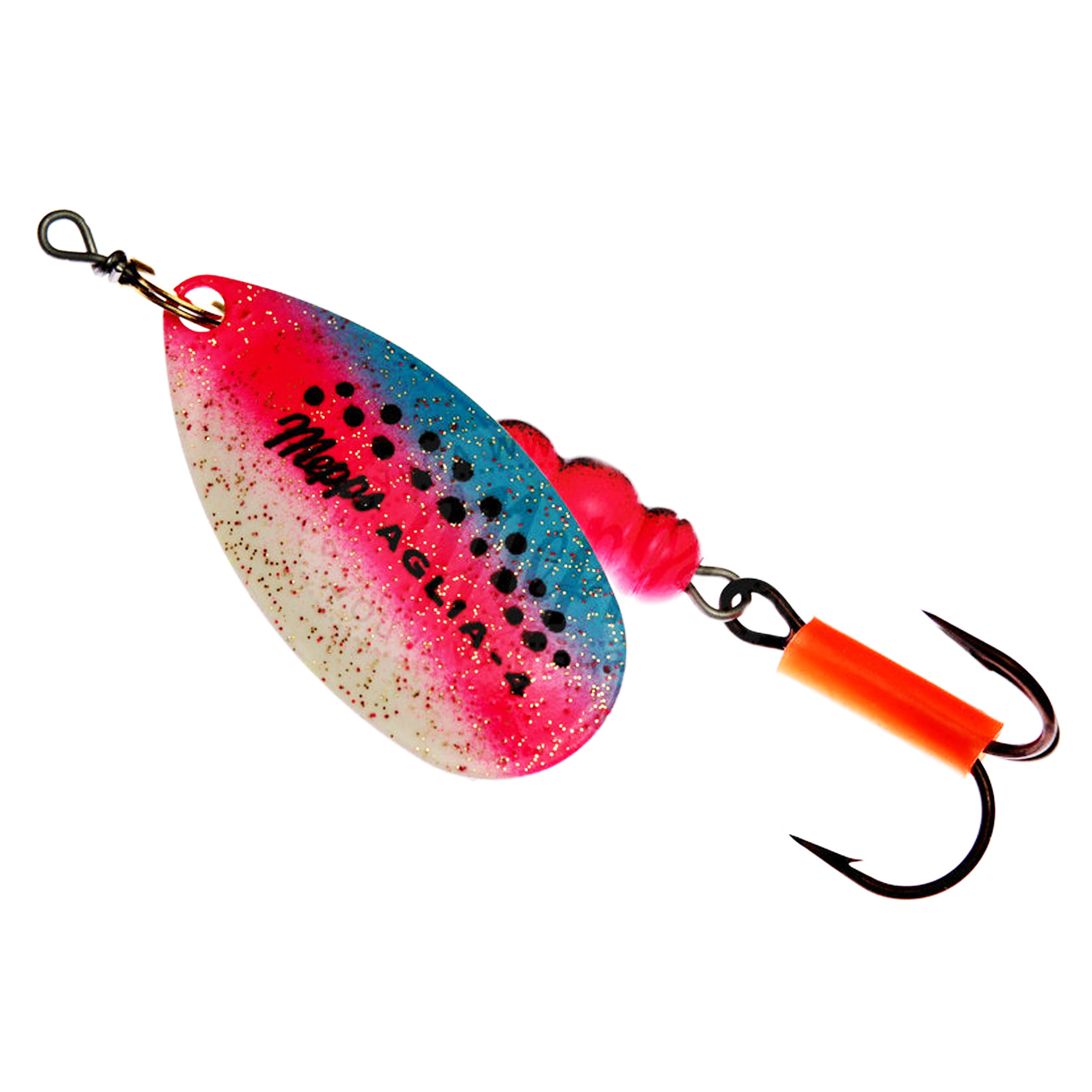 Vizulis rotiņš blisterī Mepps AGLIA Rainbow #4 - Rainbo/Silver
