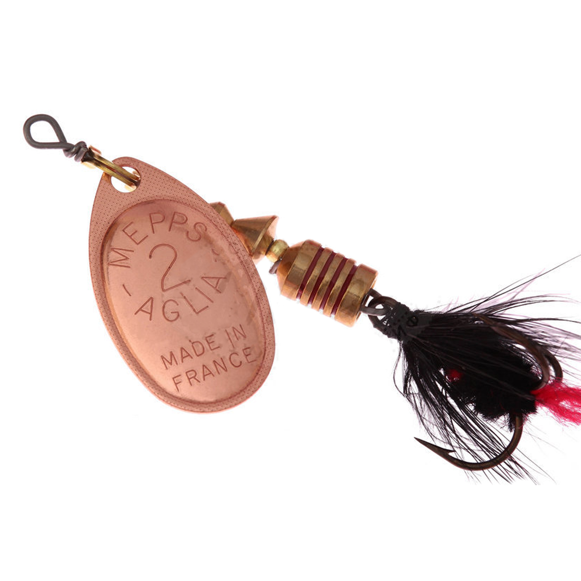 Vizulis rotiņš blisterī Mepps AGLIA Mouche #2 - Copper/Black Fly