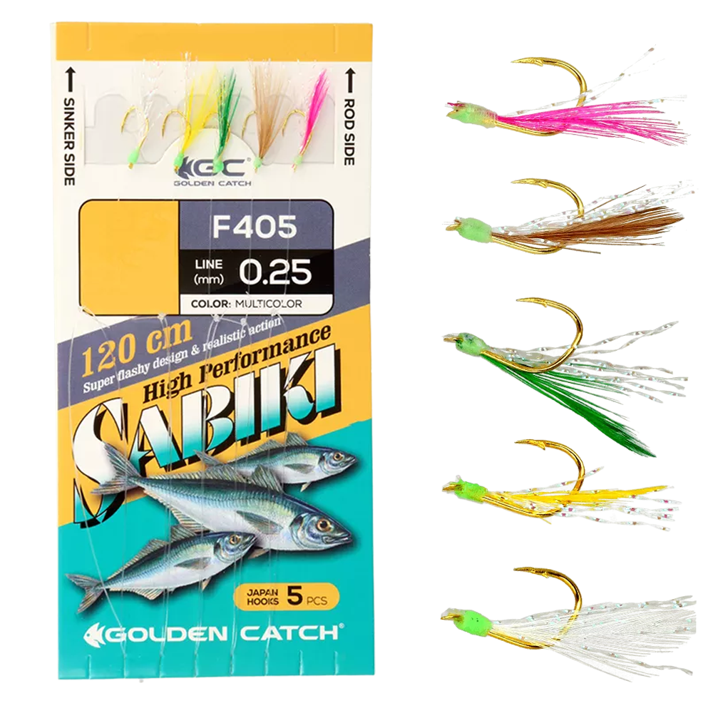 Reņģu, salaku sistēma Golden Catch Aji Sabiki F405 #8