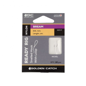 Āķi ar pavadiņu Golden Catch Ready Rig Bream #6 0.18mm – 10 gab.