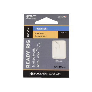 Āķi ar pavadiņu Golden Catch Ready Rig Feeder #8 0.16mm – 10 gab.